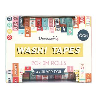 Washi Tape Set, 20 rotolisentimenti