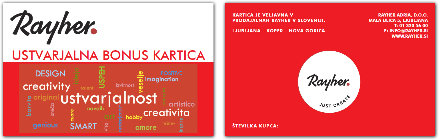 Rayher ustvarjalna bonus kartica