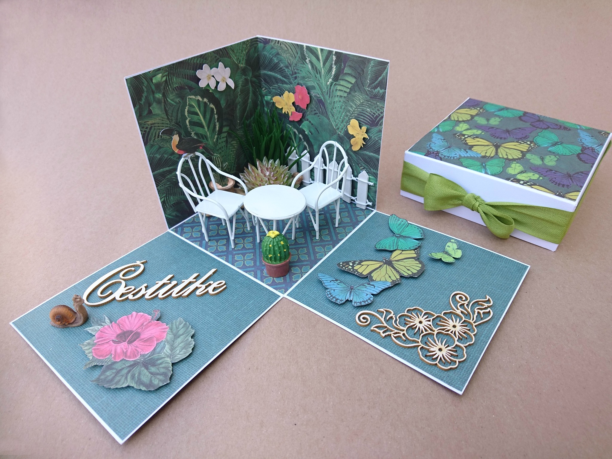 EXPLOSION BOX, Škatlica s papirji Botanical Beauty