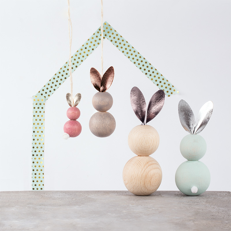 OBESEK ZAJČEK, Zajčki iz lesenih kroglic